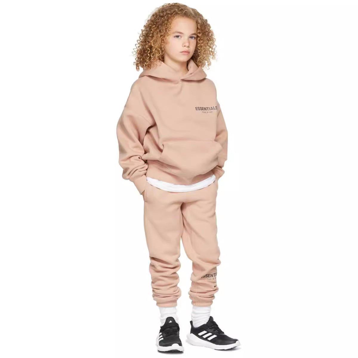 Trendy Brand Children's Clothing Essentials Autumn and Winter Suit Men's and Women's High Street Loose Hooded Fleece Sweater Pants