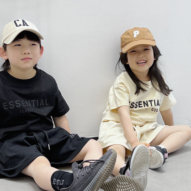 High-end original goods Essentials children's clothing T-shirt short sleeve fashion brand Fog high street boys and girls parent-child clothing