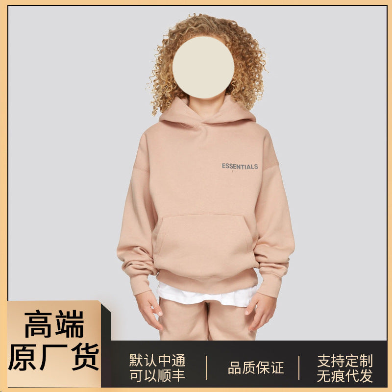 FOG fashion brand children's clothing essentials22 autumn and winter New dirty pink women's children's loose plus velvet sweater