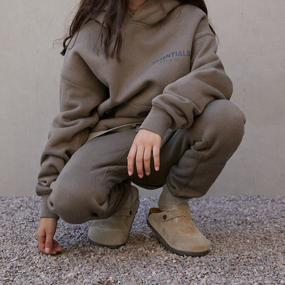 FOG fashion brand children's clothing essentials22 autumn and winter New dirty pink women's children's loose plus velvet sweater
