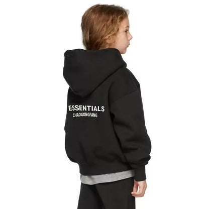 Essentials Hhh Multi-Thread American Trendy Brand Fleece-Lined Autumn and Winter Heavy Loose Hoodie Kidsren's Sweatshirt