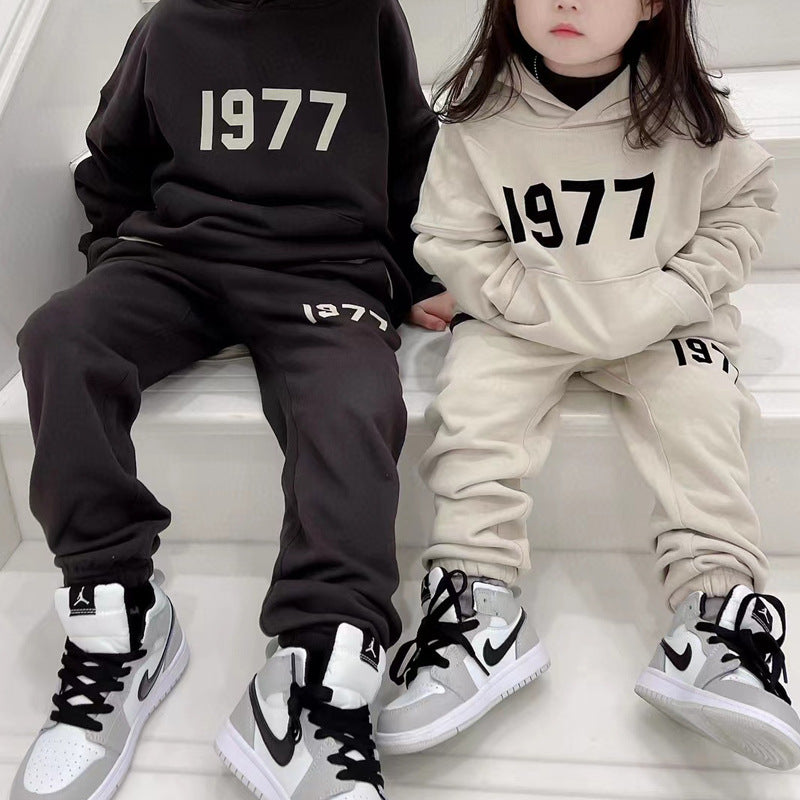 High-End Original Goods Essentials Sweatshirt Hooded Trendy Brand Loose Fog High Street Thin Velvet Autumn Clothing 1977 Children's Clothing