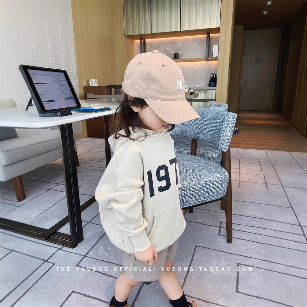 High-End Original Goods Essentials Sweatshirt Hooded Trendy Brand Loose Fog High Street Thin Velvet Autumn Clothing 1977 Children's Clothing