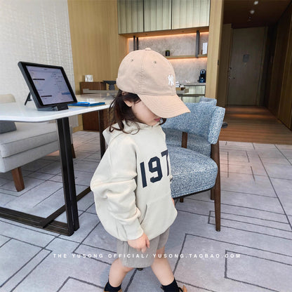 High-End Original Goods Essentials Sweatshirt Hooded Trendy Brand Loose Fog High Street Thin Velvet Autumn Clothing 1977 Children's Clothing