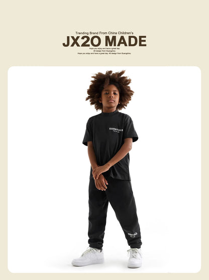 Essentials Children's Short-Sleeved Boys' T-shirt Summer Fashion Brand Children's Clothing Suit Girls' Simple Parent-Child Clothing