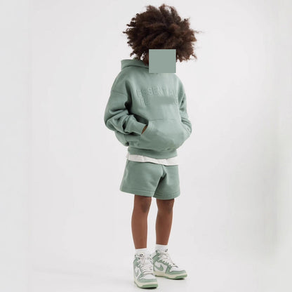 Fashionable Brand Kidsren's Clothing Essentials Autumn and Winter Clothing Fog Boys and Girls High Street Fashion Loose Hooded Velvet Sweatshirt