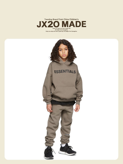Essentials Children's Sweater Fashion Brand Children's Clothing Spring and Autumn Suit Boys and Girls High Street Hooded Fleece New