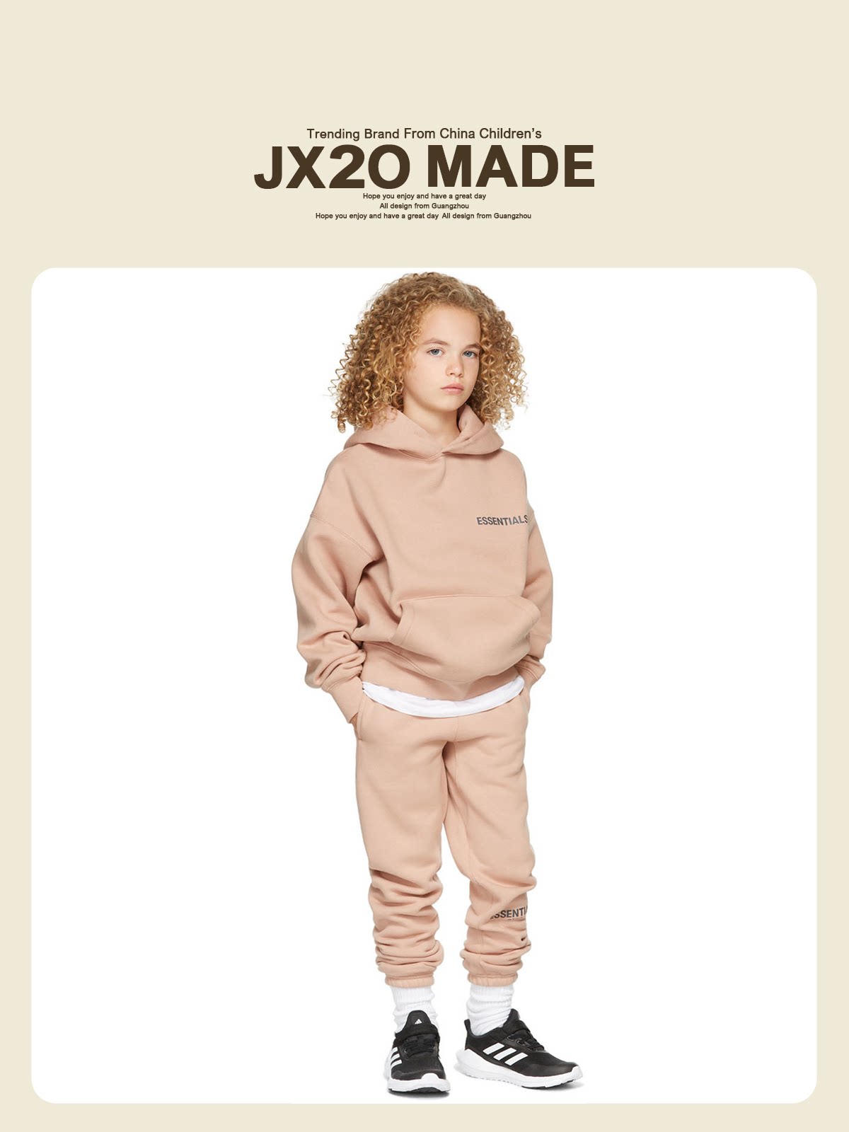 Essentials Children's Sweater Fashion Brand Children's Clothing Spring and Autumn Suit Boys and Girls High Street Hooded Fleece New