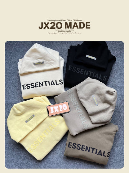 Essentials Children's Sweater Fashion Brand Children's Clothing Spring and Autumn Suit Boys and Girls High Street Hooded Fleece New