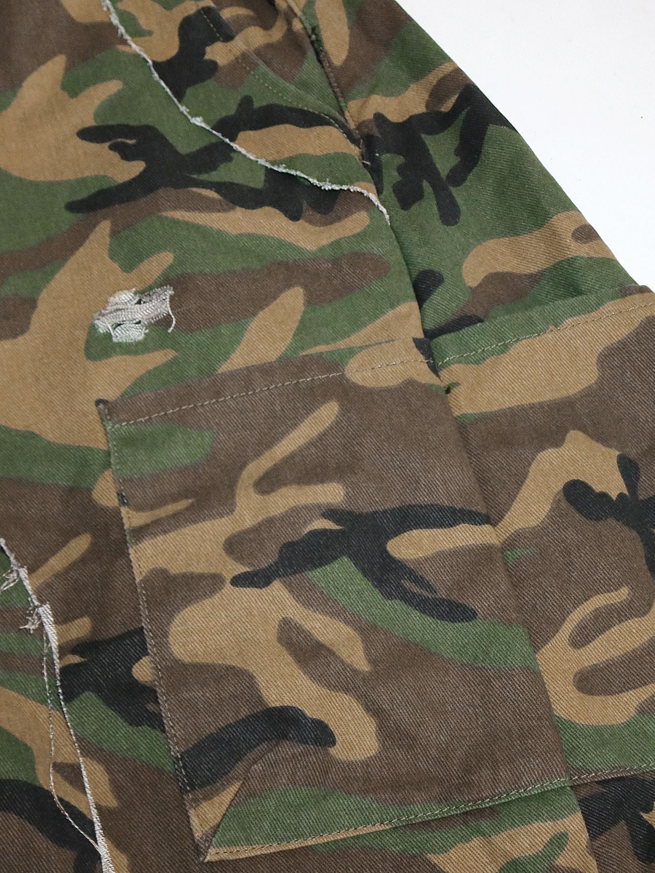 S391435 Cross-Border Women's Fashion Camouflage Ripped Harem Pants Vintage Distressed Loose Street Style Drop-Crotch Pants