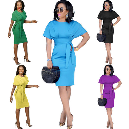 S3351 Cross-Border European and American Clothing Autum New Slim Fashion Dress Ol Professional Wear Women's Skirt Spring and Autum Clothing