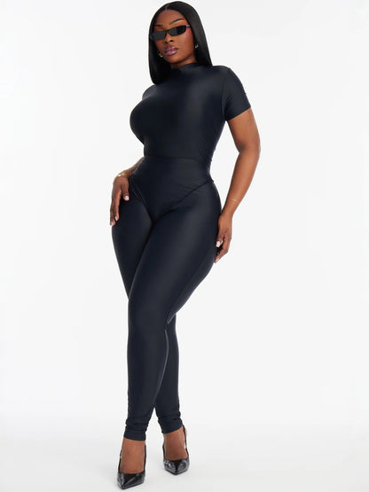 European and American New Cross-Border Fashion Ins Slim Sexy Yoga Sports Short-Sleeved Tops T-Shirt Pants Stretch Suit for Women