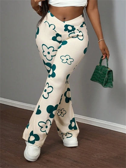 European and American Summer New Women's Clothing Cross-Border Foreign Trade Casual Printed Slim Hip-Covering Casual Trousers