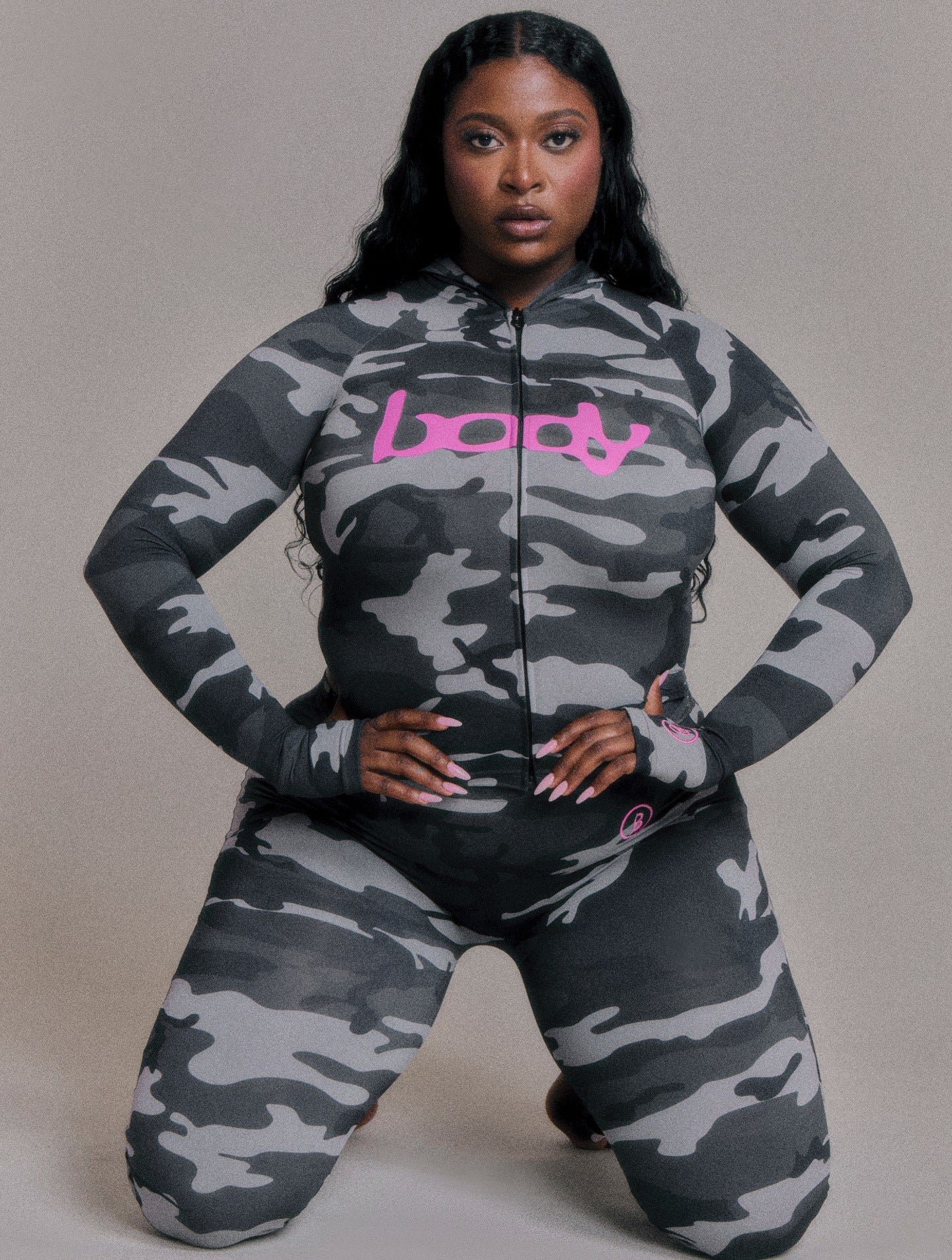 2025 Autumn New European and American Cross-Border Versatile Sexy Letter Print Hooded Long Sleeve Cardigan Top and Pants Set