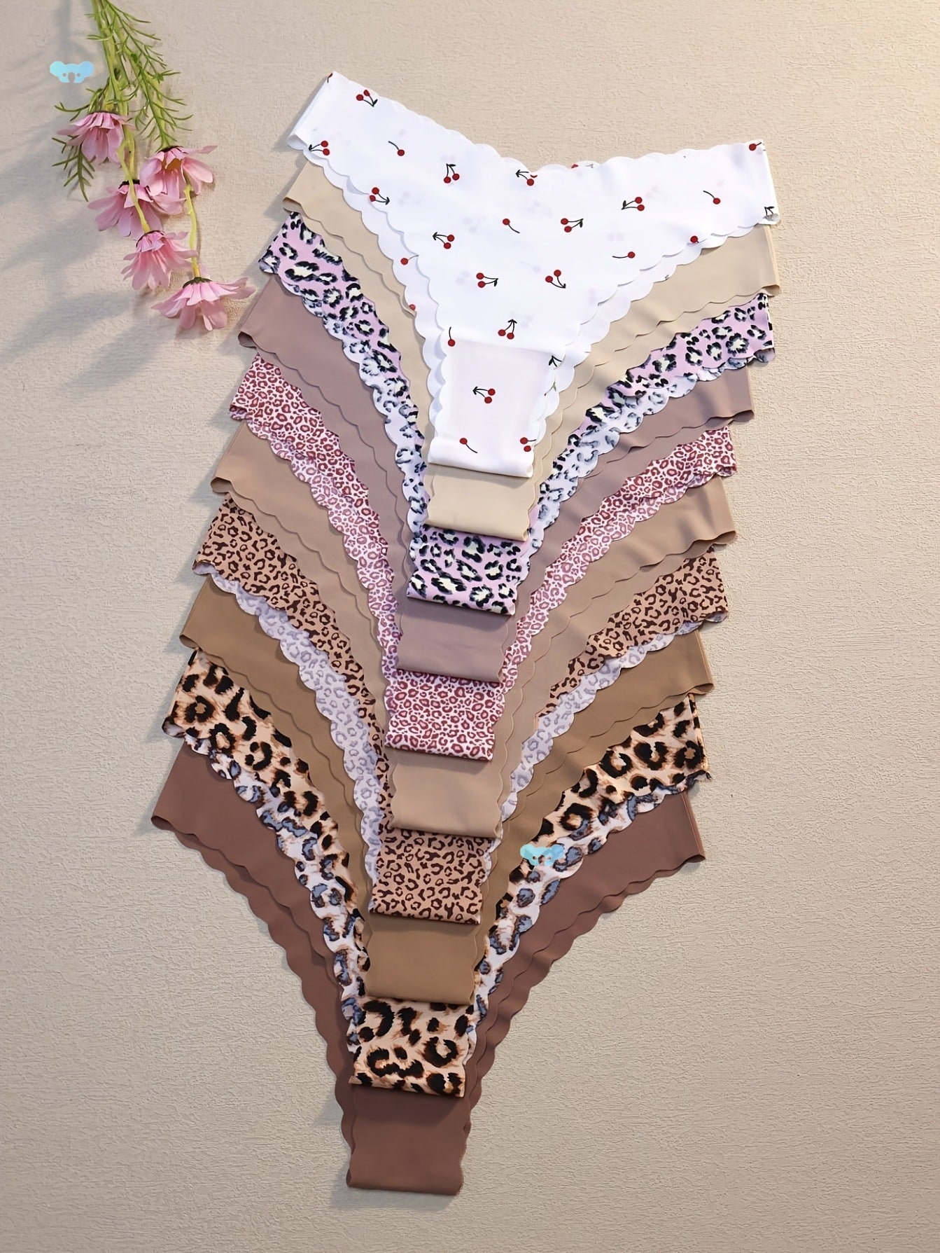 10 Pack Leopard Print Color Series Seams Women's Casual Set