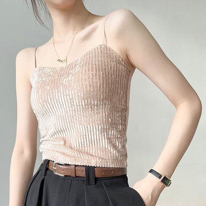 Ztp1392 European and American Style Cross-Border Women's Clothing Spring and Summer Amazon New off-the-Shoulder Strap Chest Pad Vest off-the-Navel Top