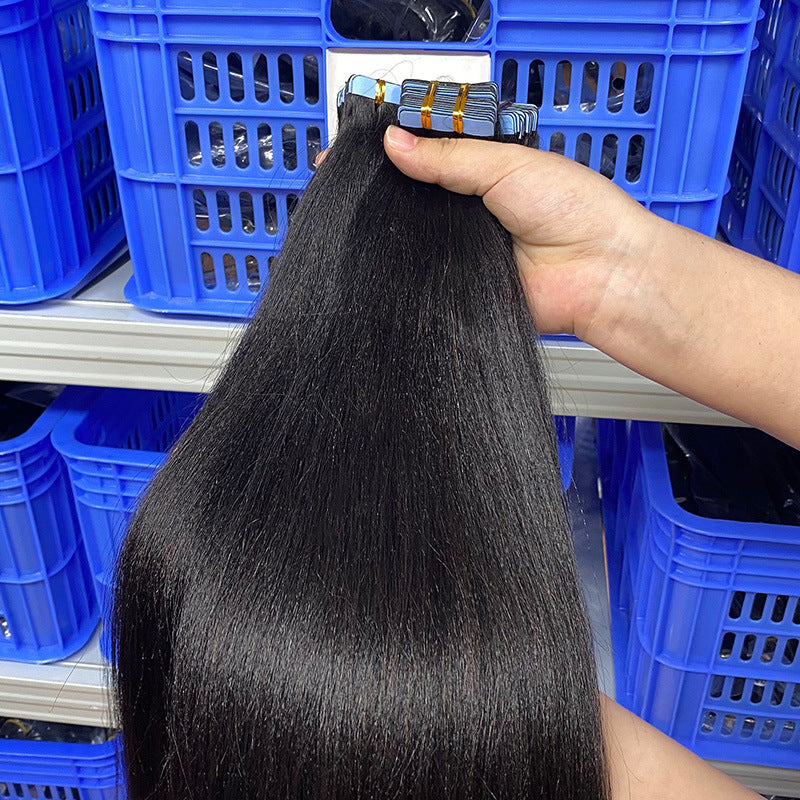 Real Hair Wig Film Hair Yaki Tape in Extensions Human Hair Export Wig
