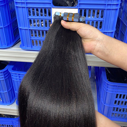 Real Hair Wig Film Hair Yaki Tape in Extensions Human Hair Export Wig