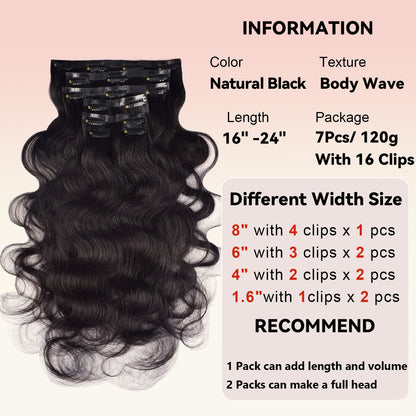 In-Stock Real Human Hair Wigs Pu Clip-In Hair Extensions for Women Seamless Clip Ins Human Hair Export Wigs