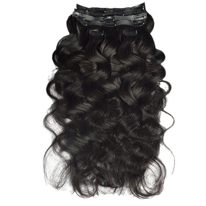 In-Stock Real Human Hair Wigs Pu Clip-In Hair Extensions for Women Seamless Clip Ins Human Hair Export Wigs