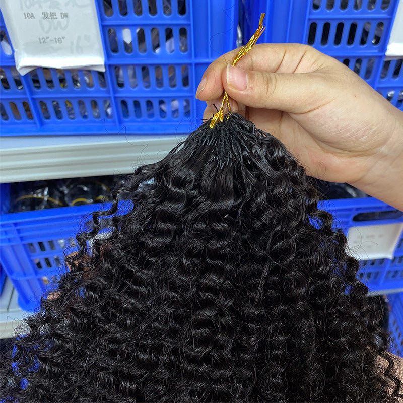Real Human Hair Wig Crochet Hair Extensions Afro Curly 4C Crochet Human Hair Export Wig
