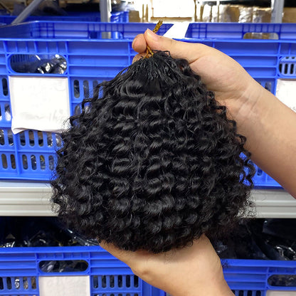 Real Human Hair Wig Crochet Hair Extensions Afro Curly 4C Crochet Human Hair Export Wig