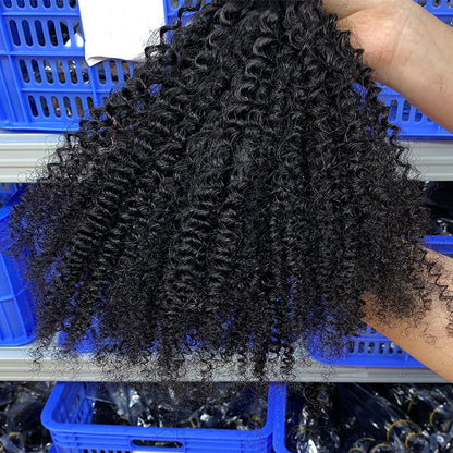 Real Human Hair Wig Crochet Hair Extensions Afro Curly 4C Crochet Human Hair Export Wig