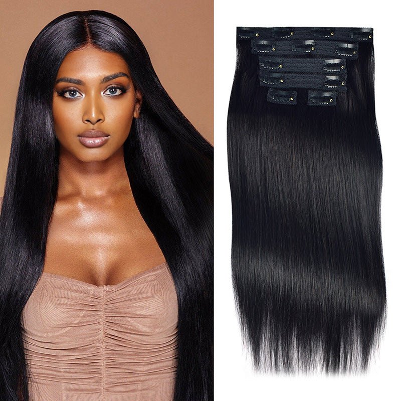Real Human Hair Lace Clip-In Hair Extensions 6-Piece Set Invisible Hair Extensions Clip in Human Hair Export Wigs