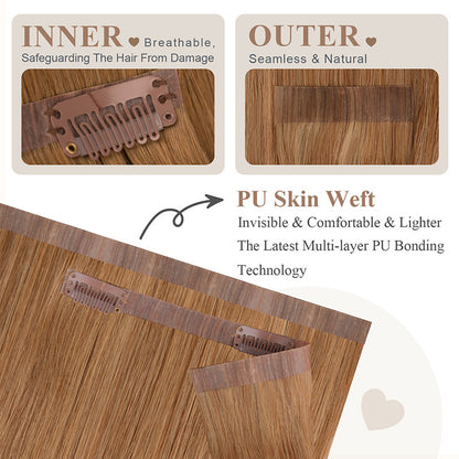Wigs Made of Real Human Hair, Pu Clip-In Hair Extensions, Clip-In Human Hair, Cross-Border European and American Hair Extensions, Wig Pieces