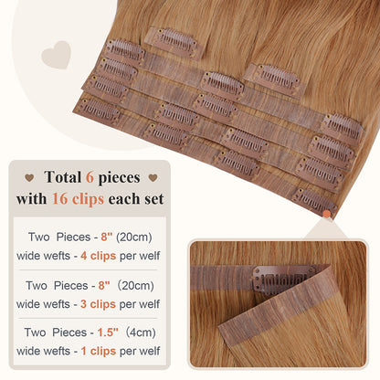 Wigs Made of Real Human Hair, Pu Clip-In Hair Extensions, Clip-In Human Hair, Cross-Border European and American Hair Extensions, Wig Pieces