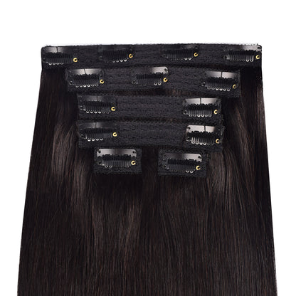 Real Human Hair Lace Clip-In Hair Extensions 6-Piece Set Invisible Hair Extensions Clip in Human Hair Export Wigs