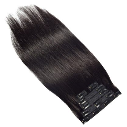 Real Human Hair Lace Clip-In Hair Extensions 6-Piece Set Invisible Hair Extensions Clip in Human Hair Export Wigs