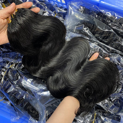 Wig Human Hair Crochet Braided Hair Real Hair Full Head Human Hair Wig European and American Cross-Border Human Hair