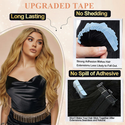 Spot Wholesale Pu Real Hair Film Hair Women's Seamless Hair Extensions Tape in Hair Extension Wigs