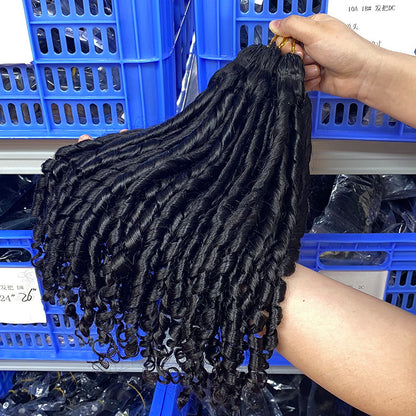 European and American Cross-Border Human Hair Crochet Hair Crochet Hair Human Hair Chopsticks Curly Women's Wig