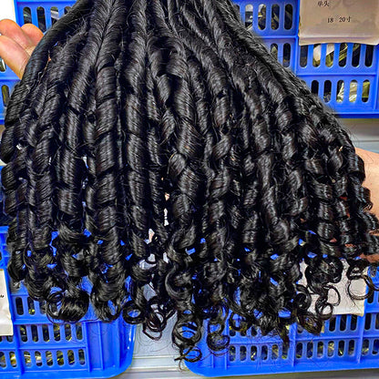 European and American Cross-Border Human Hair Crochet Hair Crochet Hair Human Hair Chopsticks Curly Women's Wig