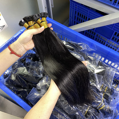 Manufacturer's Ready-Made Flat Hair Extensions for Women Flat Tip Human Hair Invisible Traceless Human Hair Wigs