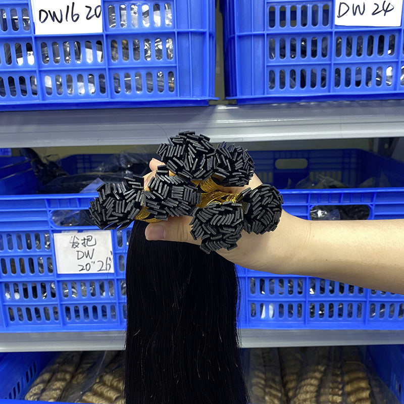 Manufacturer's Ready-Made Flat Hair Extensions for Women Flat Tip Human Hair Invisible Traceless Human Hair Wigs