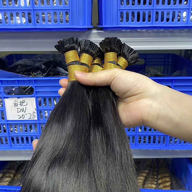 Manufacturer's Ready-Made Flat Hair Extensions for Women Flat Tip Human Hair Invisible Traceless Human Hair Wigs