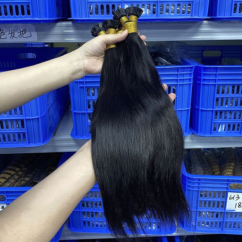 Manufacturer's Ready-Made Flat Hair Extensions for Women Flat Tip Human Hair Invisible Traceless Human Hair Wigs