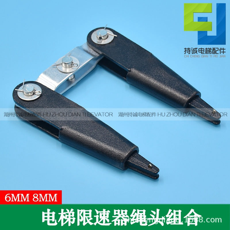 Elevator speed limiter wire rope connection rope head combination tensioning device steel belt clamp rope head rod 6 8mm accessories