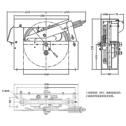 Elevator Safety Parts Speed Limiter Ox-240 Ningbo Aodepu One-Way Speed Limiter Rope Clamp Elevator Accessories
