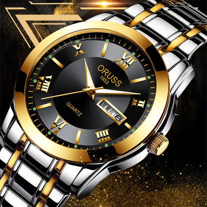 Counter Automatic Movement Watch Men's Calendar Luminous Waterproof Ultra-thin Non-mechanical Watch Steel Domestic Watch Men