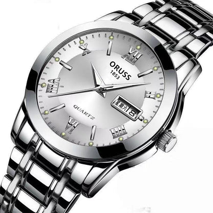 Counter Automatic Movement Watch Men's Calendar Luminous Waterproof Ultra-thin Non-mechanical Watch Steel Domestic Watch Men