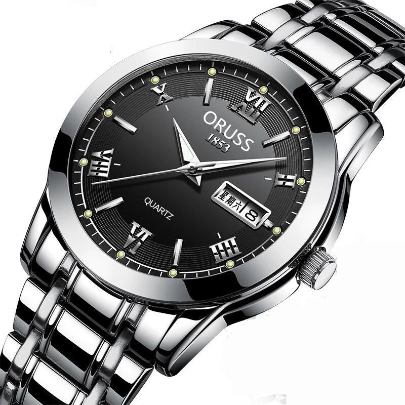 Counter Automatic Movement Watch Men's Calendar Luminous Waterproof Ultra-thin Non-mechanical Watch Steel Domestic Watch Men