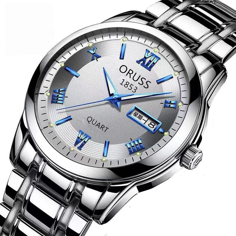 Counter Automatic Movement Watch Men's Calendar Luminous Waterproof Ultra-thin Non-mechanical Watch Steel Domestic Watch Men