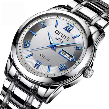 Counter Automatic Movement Watch Men's Calendar Luminous Waterproof Ultra-thin Non-mechanical Watch Steel Domestic Watch Men
