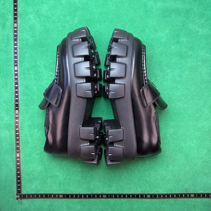 Prada - Monolith Brushed Leather Loafers