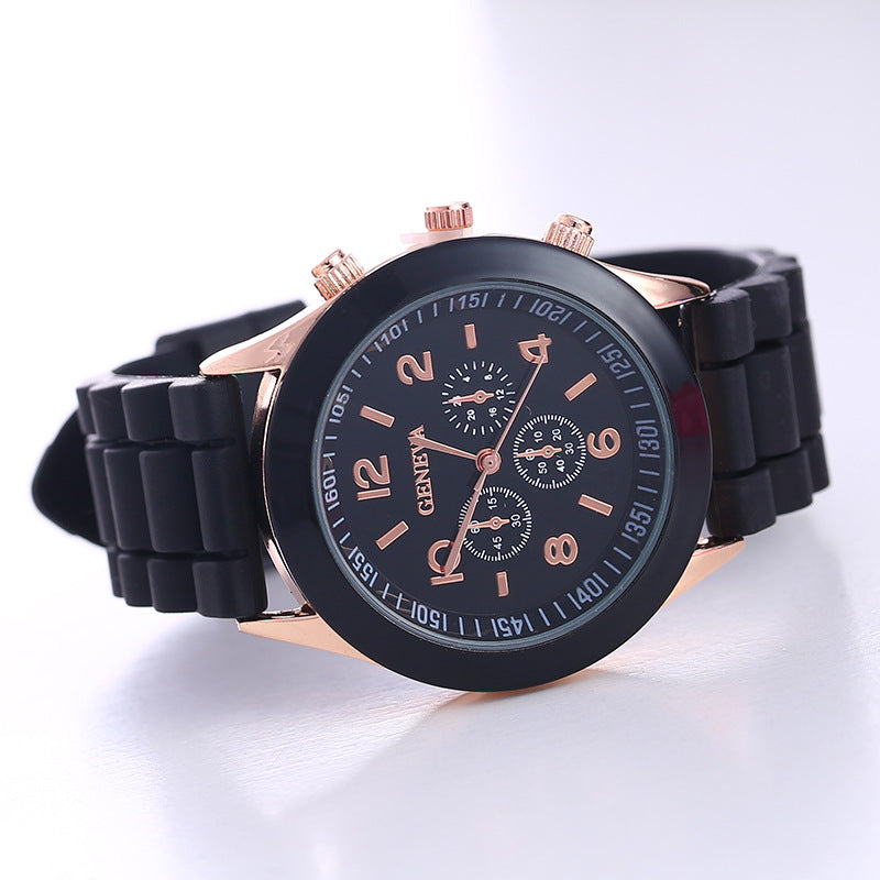 in stock Geneva Geneva Silicone Watch Women's Korean Style Fashion Beautiful Color Jelly Student Casual Watch