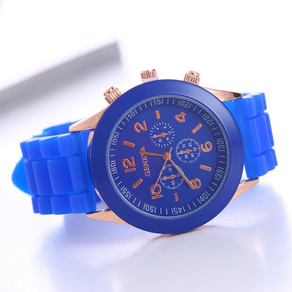 in stock Geneva Geneva Silicone Watch Women's Korean Style Fashion Beautiful Color Jelly Student Casual Watch